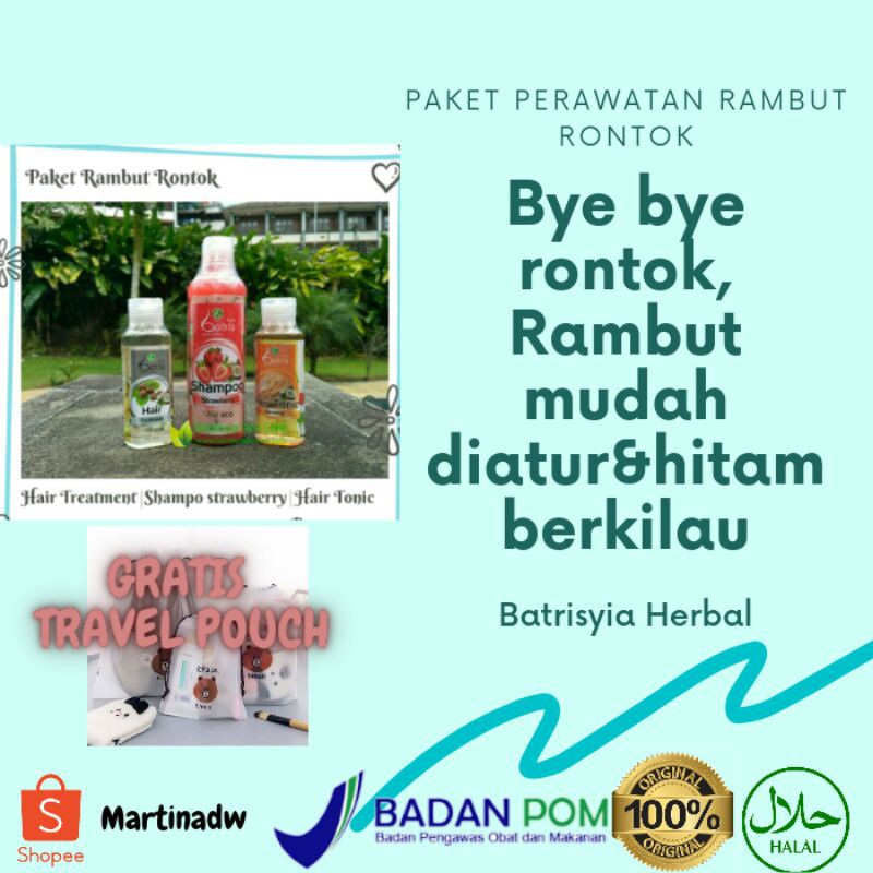 shampoo perawatan rambut anti rontok batrisyia herbal shampo stawberry lemon hair tonic batrisya6