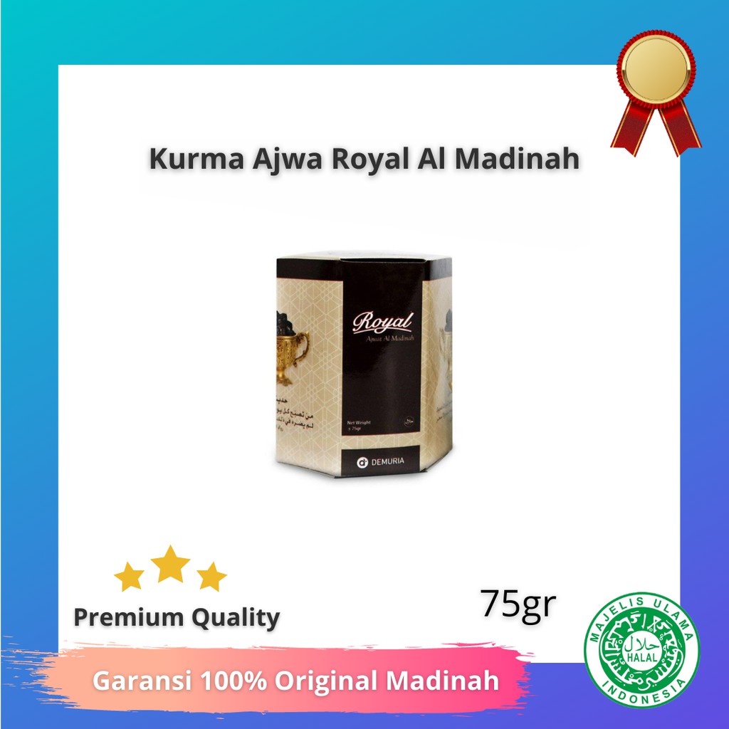 

Kurma Ajwa Royal Dates Al Madinah Asli 75gr | Import Original | Besar & Legit | Kualitas Premium