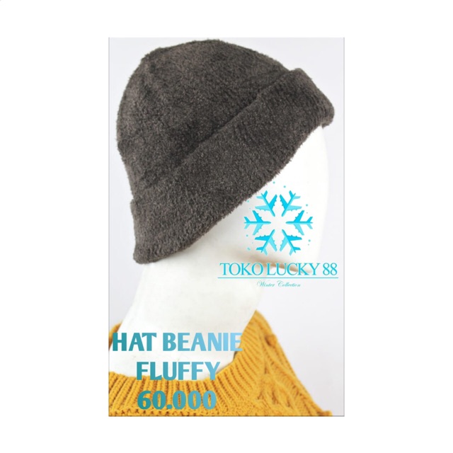 IMPORT Hat Beanie Fluffy Topi Kupluk bludru bulu lembut