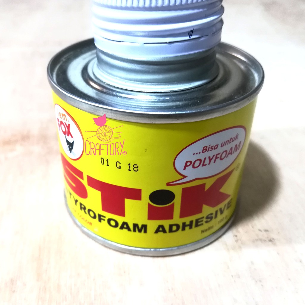 Lem Fox Stik Styrofoam Sterofom Adhesive Bening Clear Glue 100 Gram