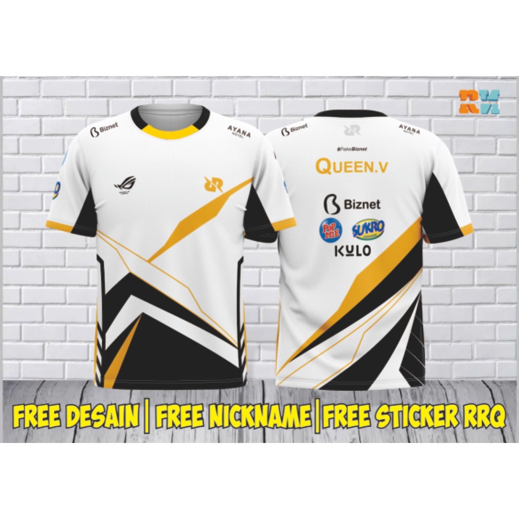 JERSEY RRQ 2021 JERSEY GAMING JERSEY FREE CUSTOM NICKNAME FREE STICKER RRQ