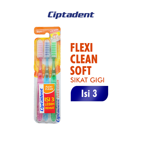 Ciptadent Sikat Gigi Flexi Clean Soft Kotak Isi 3