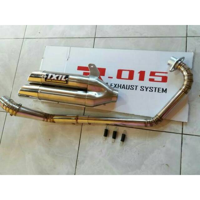 Knalpot IXIL Double Muffler Full Set Vixion, Xabre, NVA, NVL, R15