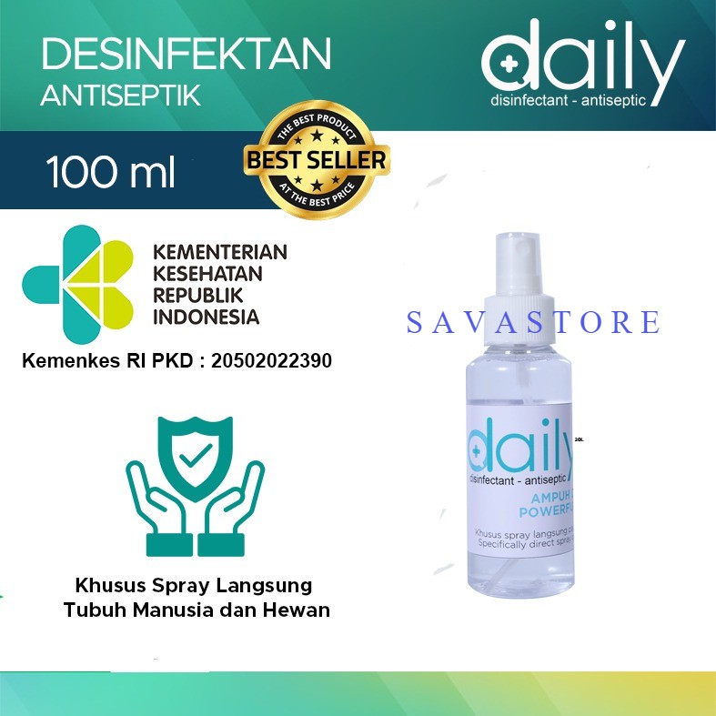 DESINFEKTAN REGULER DAILY ANTISEPTIC SPRAY DISINFEKTAN 100ML DAN AMAN UNTUK KULIT [TERLARIS]