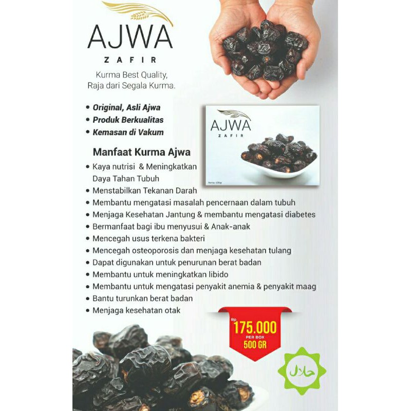 

Kurma Ajwa Zafir 500gr Best Quality