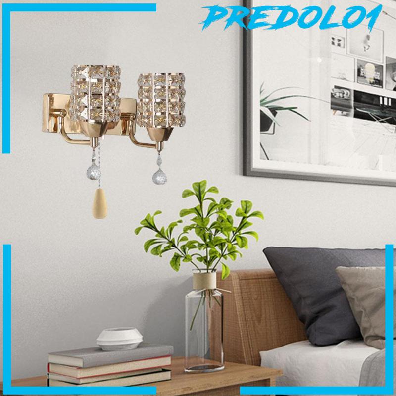 [PREDOLO1] Modern Led Crystal Wall Lamp Sconce Light Bulb Bedroom Bedside Balcony Decor