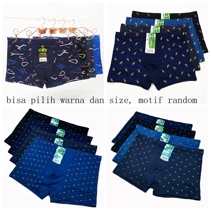 (COD) Celana Boxer Pria Sexy Celana Dalam Pendek  Pakaian dalam Pria Polos Y01-1