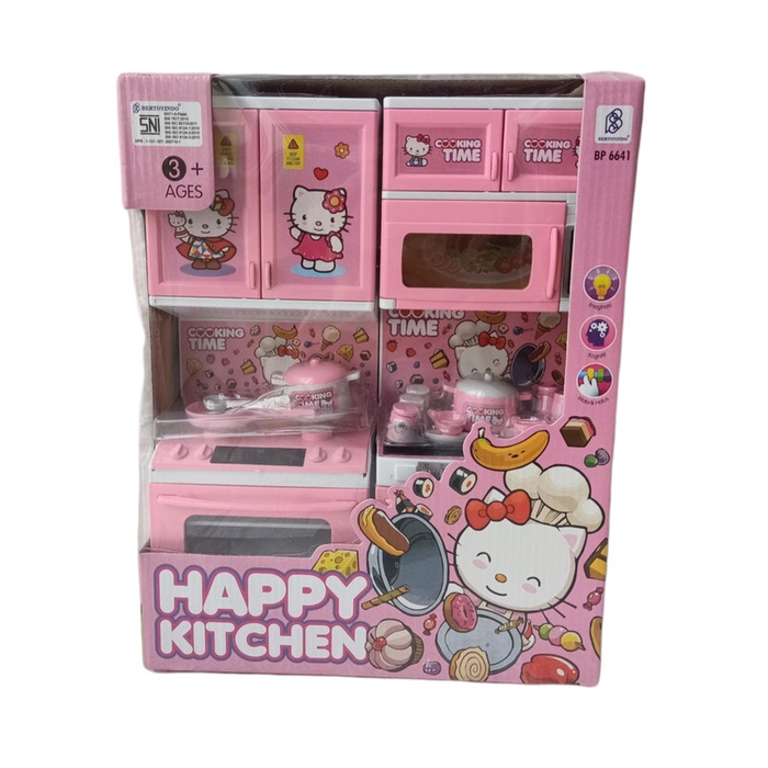 mainan anak masak masakan kitchen play set perempuan cewek dapur dapuran Hello Kitty kado ulang tahu
