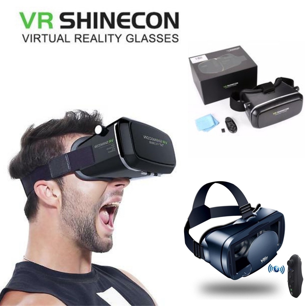 VR Box Shinecon / VR Shinecon Virtual Reality 3D Kacamata / Shinecon VR Box Virtual Reality 3D Glasses With Bluetooth Remote Control - Black