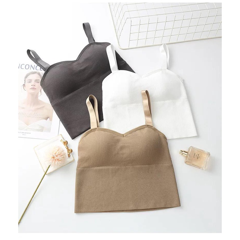 HUES.ID Tanktop Tanktop Bra Fashion Gym Bra Olahraga Push up wanita tanpa kawat elastis import 1061