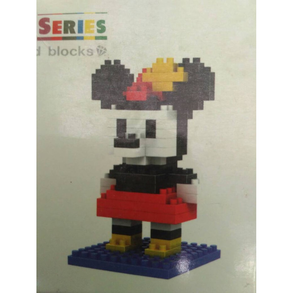 Mainan anak merakit Rakitan Lego Mini Brick Nano Diamond Block karakter micky mouse