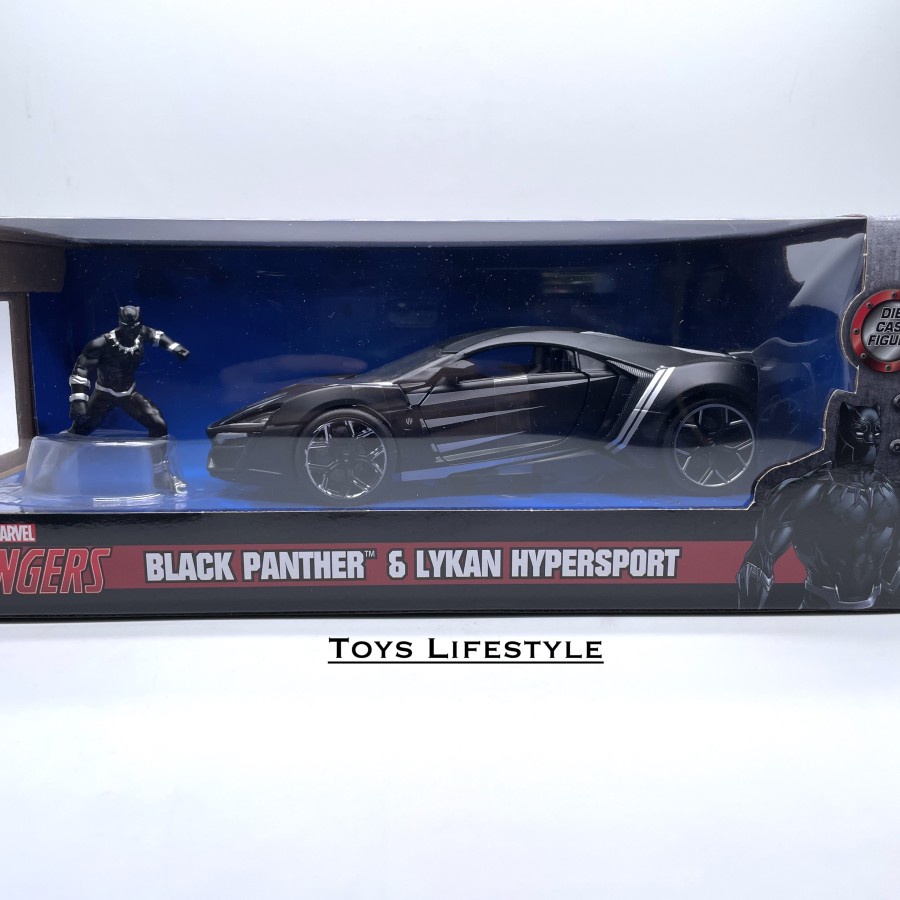 Mobil Jada Diecast Black Panther Lykan Hypersport Skala 1:24