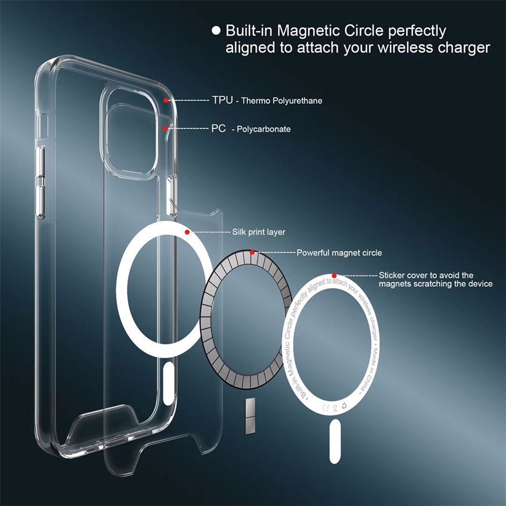 Case Magnetic Magsafe Iphone 15 14 13 12 11 Pro Max 15 14 Plus 15 14 13 12 11 Pro 13 12 Mini XS Max XR Clear Phone Case