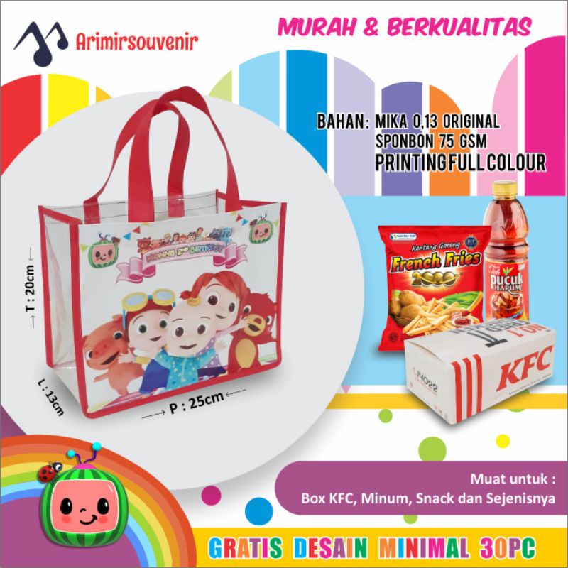 

Goodie Bag Ulang Tahun/tas ulang tahun mika transparan Custom desain