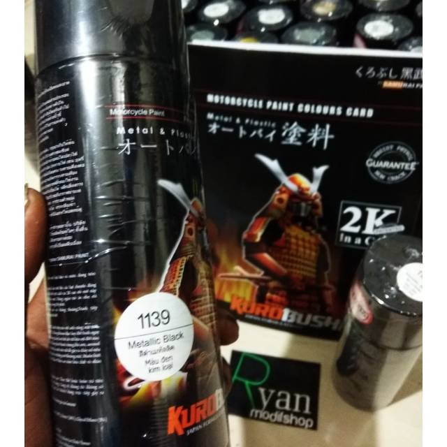 

Cat samurai metallic black 1139 hitam metalik pilox samurai