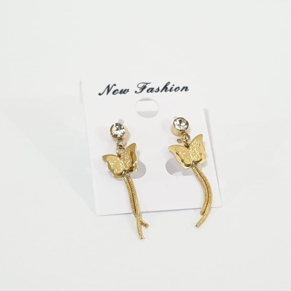 Anting Titanium KUPU-KUPU Gold ANTI KARAT SELAMANYA AT48 PGM