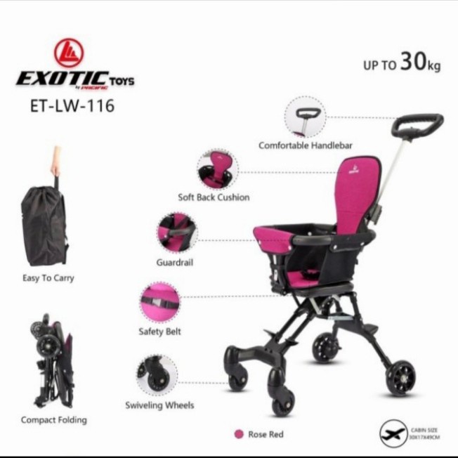 Kursi Magic Stroller Exotic ET LW 116 Bisa Dilipat Diputar Murah BDG