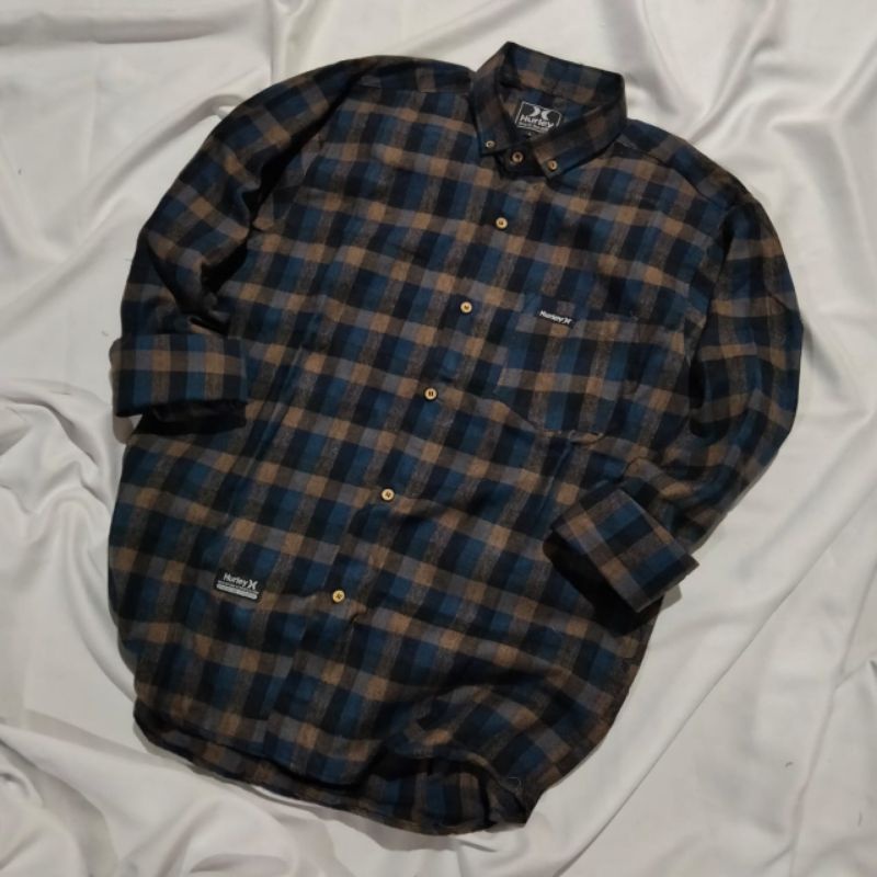 Kemeja Flanel Pria Wanita Lengan Panjang Oversize Motif Kotak Kotak Unisex-Casual 08