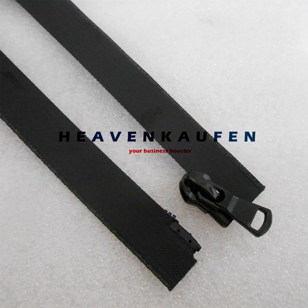 Resleting Zipper 100 cm Atau 1 Meter Anti Air Waterproof Warna Hitam Open End Buka Lepas