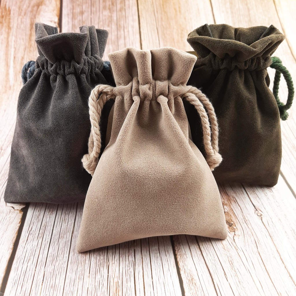 Pouch Serut Tebal Bahan Suede Premium, Small Jewelry Bags (SLEVY)