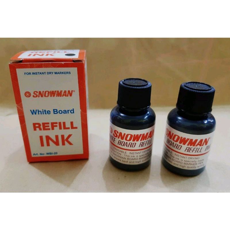 

isi ulang spidol non permanen snowman white board refill ink
