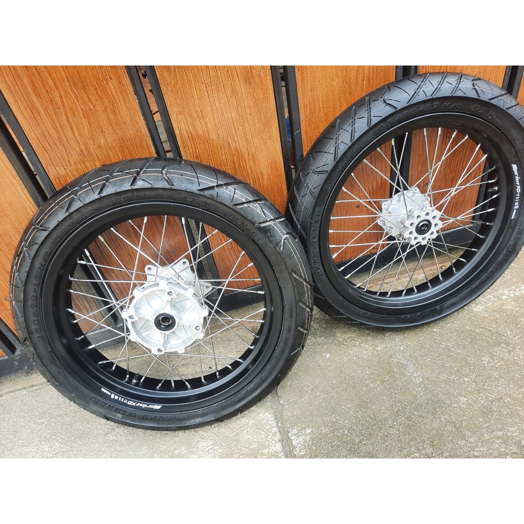Rakitan Sepaket Velg Set Ban Set Supermoto CRF150L Ban IRC Baru