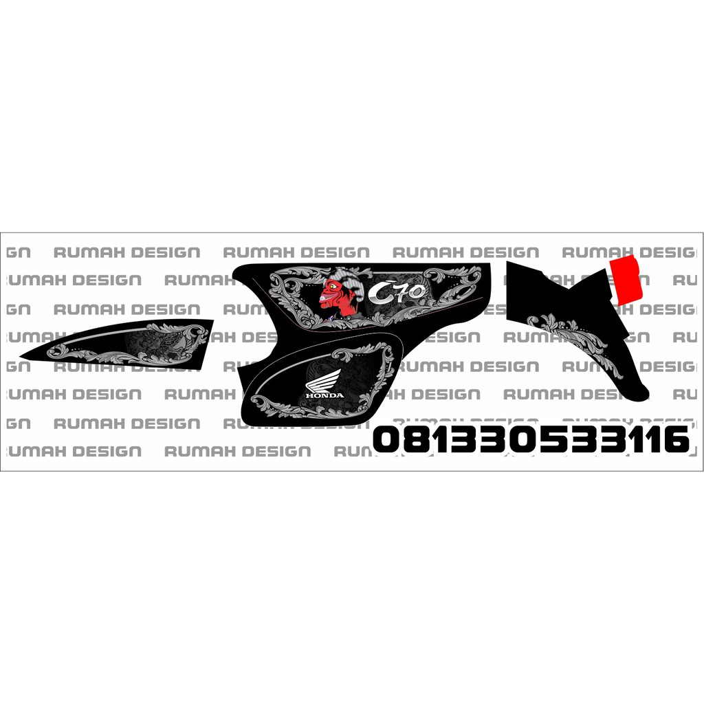 Decal Striping Sticker Honda C70 01 Cepot
