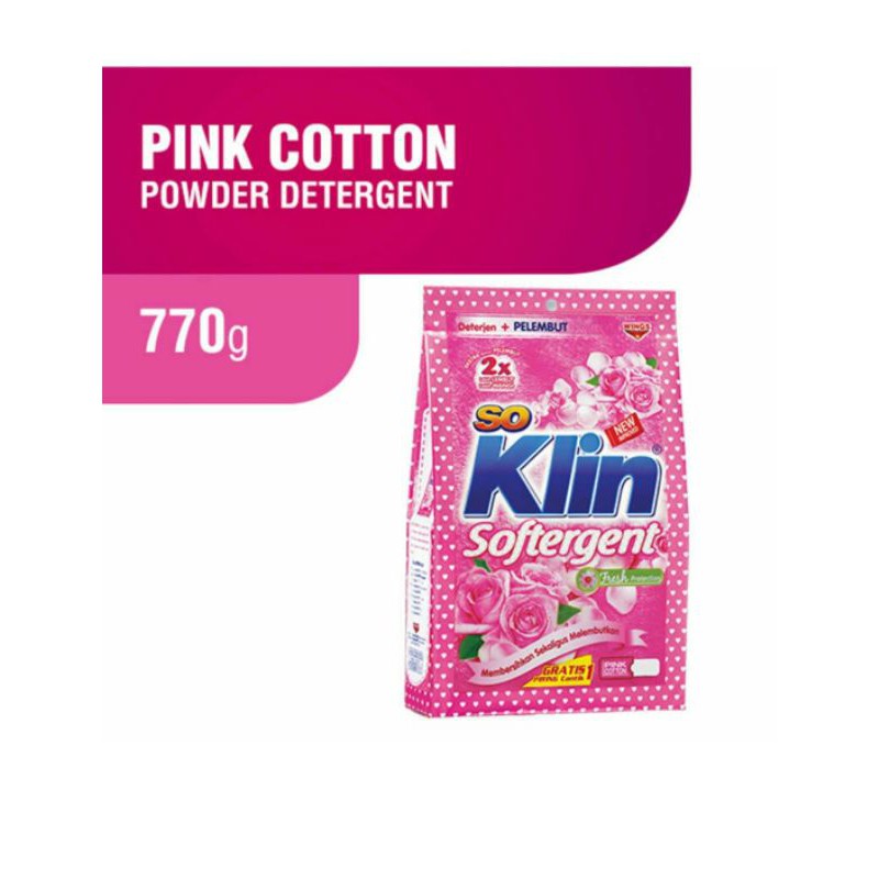 SO KLIN Powder Detergent Softergent Pink Bag 770 gr