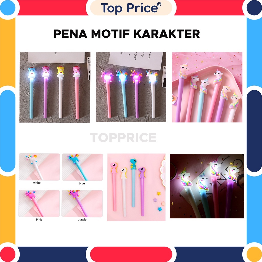 

TOP Price COD Pena Bear LED Lucu LED Unicorn Pen Murah Produk Import U09