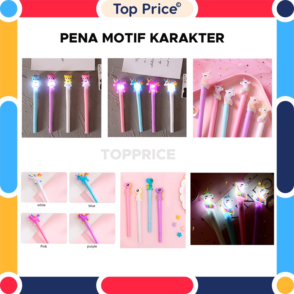 TOP Price COD Pena Bear LED Lucu LED Unicorn Pen Murah Produk Import U09