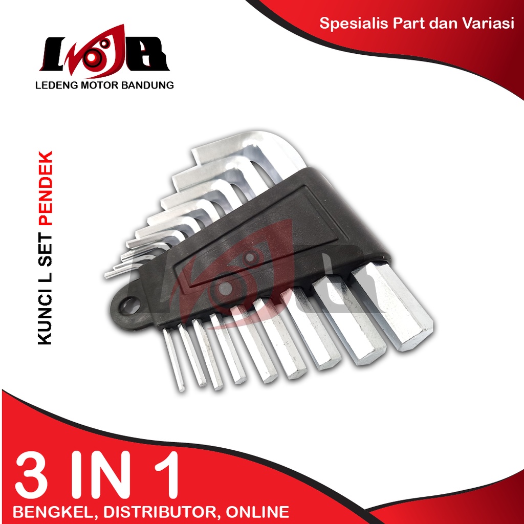 Kunci L Set Hex Pendek Hex Key Wrench 1 Set Montir Mekanik Motor 9pcs