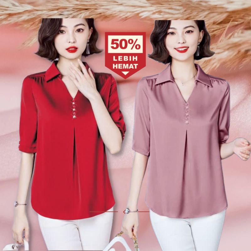 Baju Wanita Jooyeon Ariana Top Fashion Citayam Blouse Ivanca Style Korea Hight Quality