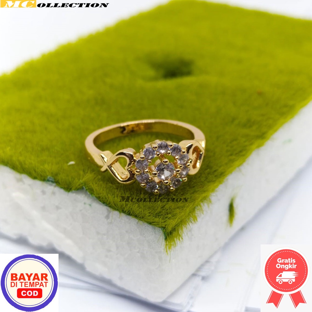 Cincin Titanium Asli 2 Gram Emas / Cincin Wanita Dewasa Terbaru 2022 Anti Kara t/ Cincin Xuping Cewe