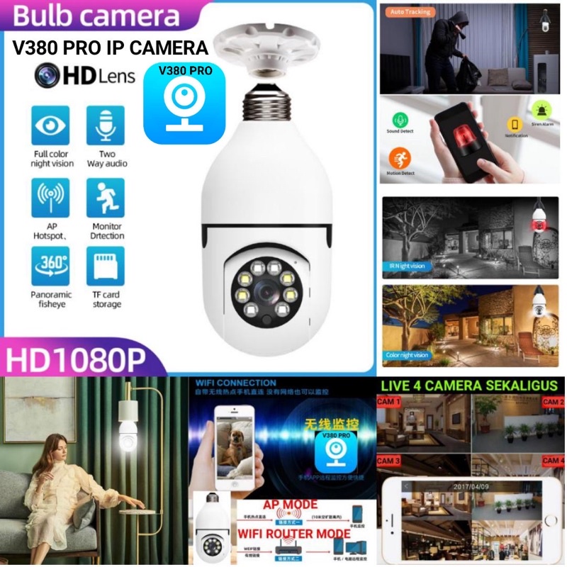 V380 PRO IP CAMERA MINION BOHLAM WIRELESS 2MP FULL HD 1080P