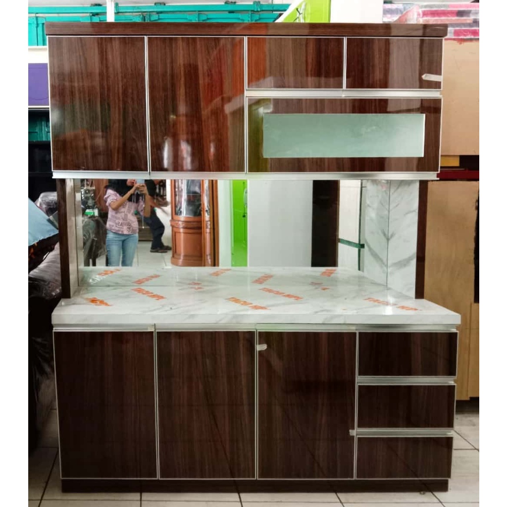 *GRATIS ONGKIR* Lemari Sayur 4 Pintu Lemari Dapur Kitchen Set Rak Sayur Lemari Sayur Hidrolik Lemari