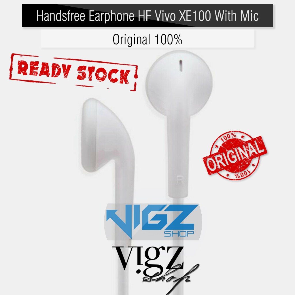 Handsfree Earphone HF Vivo XE100 With Mic Original 100%