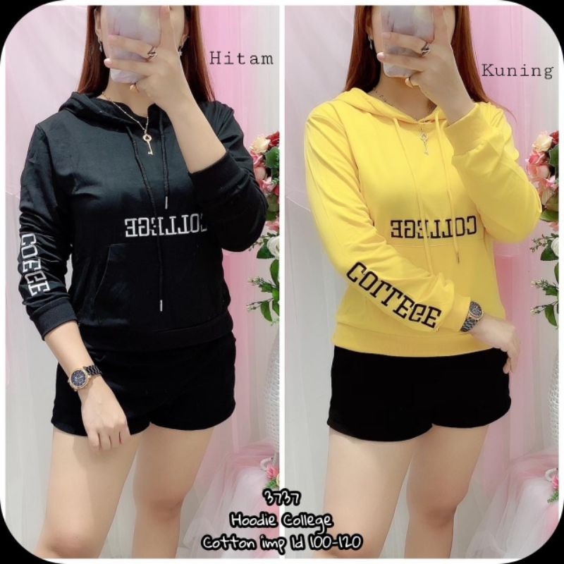 Hoodie College Cotton import 3737