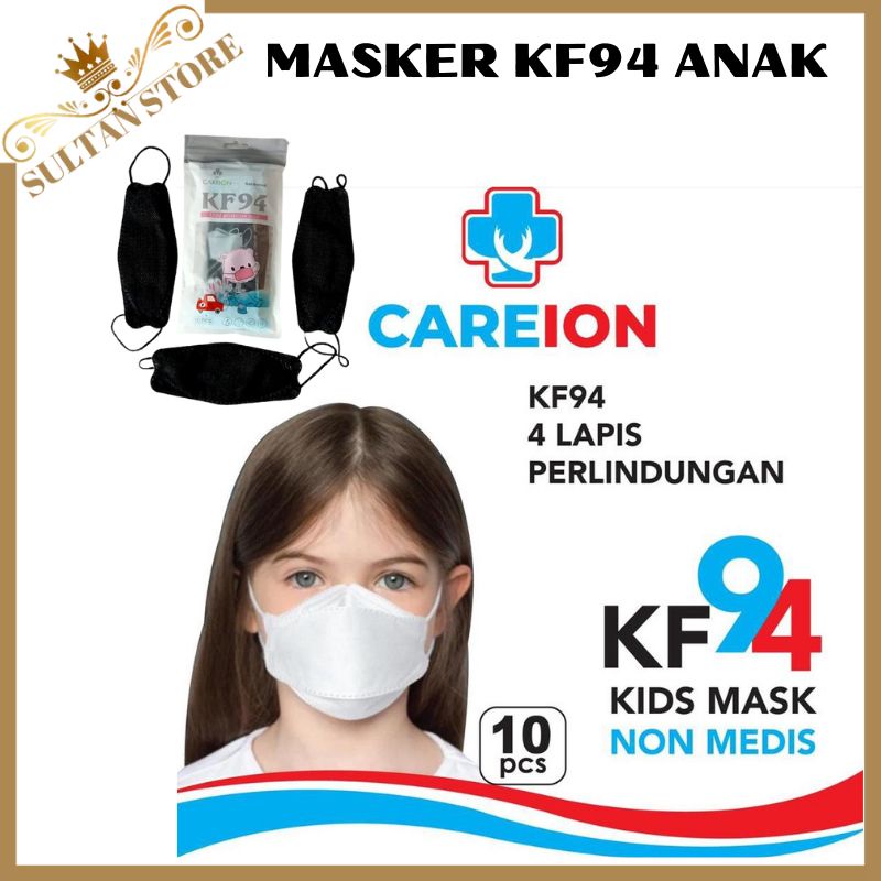 Masker kf94 anak polos motif karakter bts bt21 isi 10pcs careion