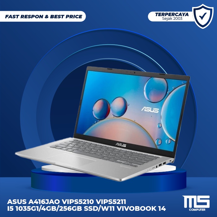 Asus A416JAO VIPS5210 VIPS5211 i5 1035G1/4GB/512GB SSD/W11 Vivobook 14