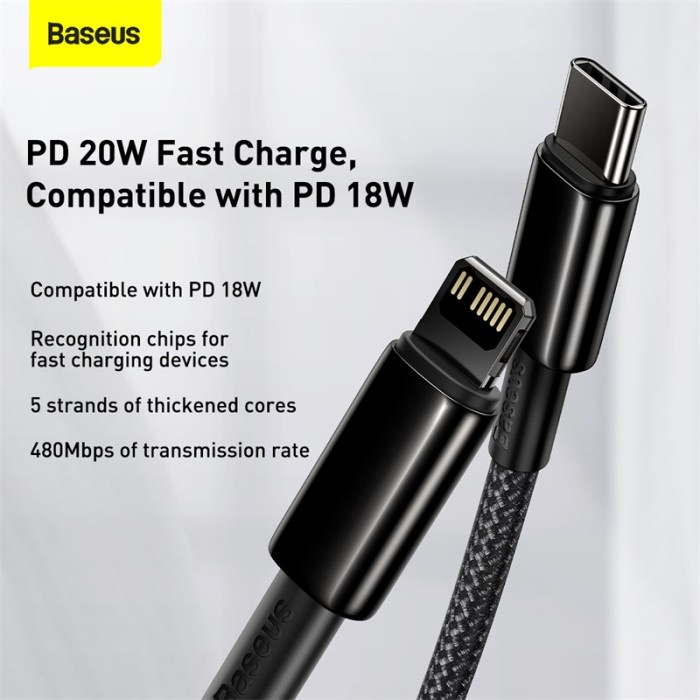 Baseus Tungsten Gold Fast Charging iPhone 12 Kabel Type-C to iP PD 20w