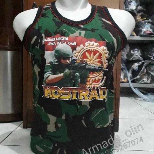 kaos singlet kostrad / kaos singlet loreng kostad / kaos singlet logo