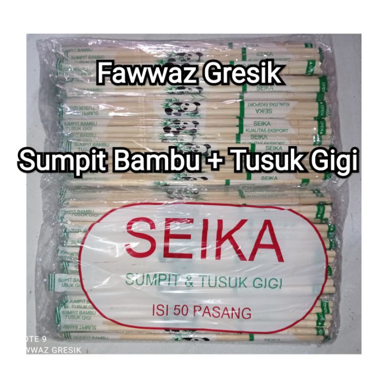 Sumpit Bambu Import + Tusuk Gigi Isi 50 Pasang / Sumpit Dengan Tusuk Gigi