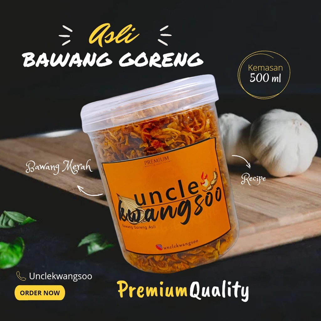 

Bawang Goreng Premium Asli Tanpa Campuran Kemasan Toples 500ml by Uncle Kwangsoo