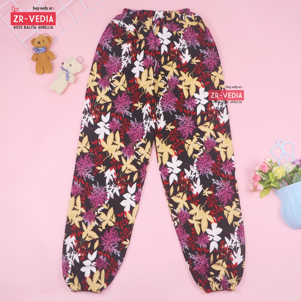 Jogger Bunga uk 10-12 Tahun / Scuba Premium Joger Pants Anak Perempuan Celana Panjang Import Cewek