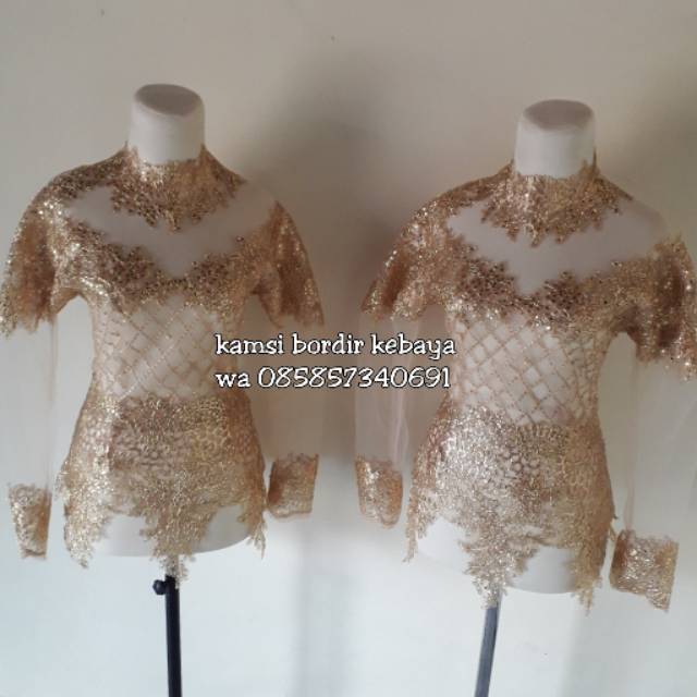 Kebaya brokat modern. bdan depan full mutiara