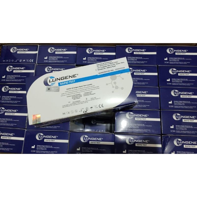 Original 1 BOX 25 SET SWAB HIDUNG RAPID TEST ANTIGEN LUNGENE - LUNGENE IND - NEW LUNGENE DETECT