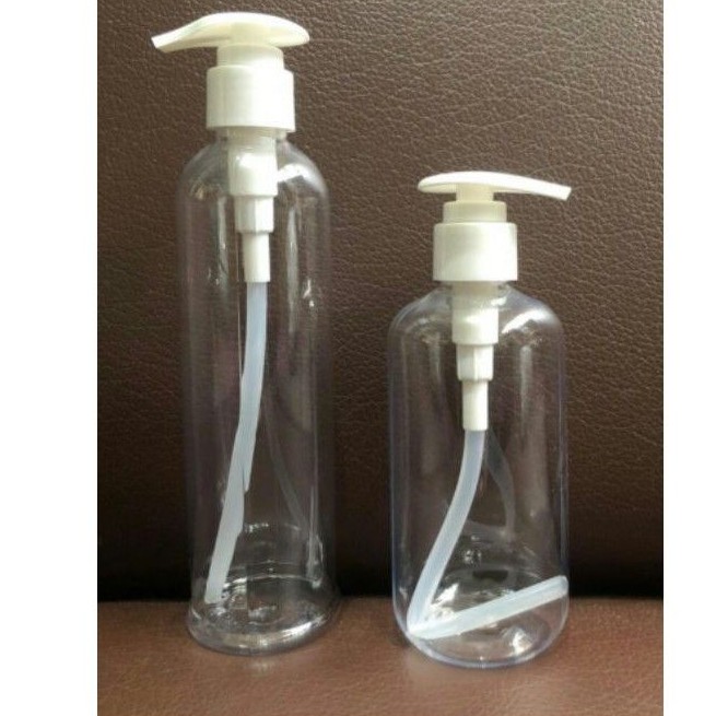 Botol Pump 250ml Plastik PET Bening Clear Transparan | Botol Sabun Lotion Hand sanitizer 250 ml