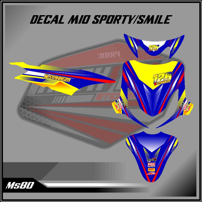 decal sticker mio sporry/smile biru 80