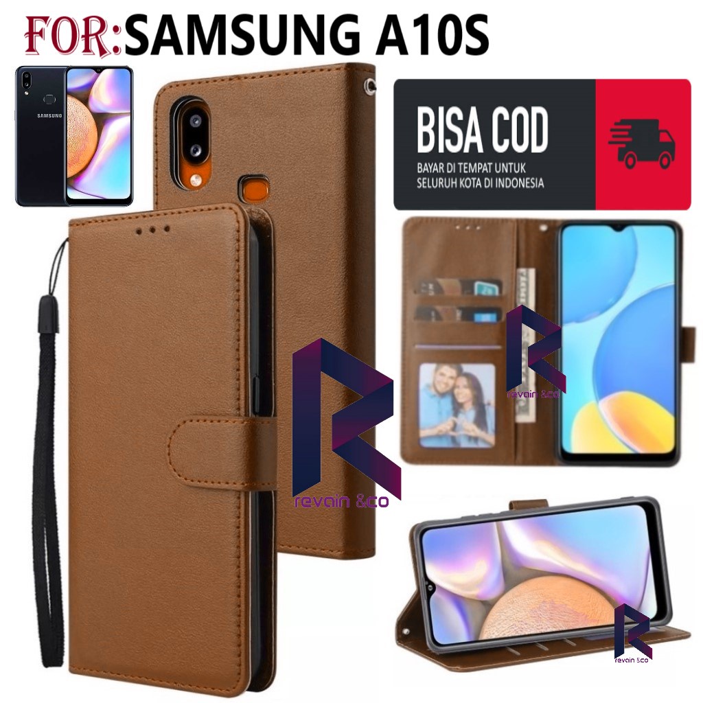 FLIP COVER SAMSUNG A10S FLIP WALLET LEATHER KULIT PREMIUM SARUNG BUKA TUTUP KESING HP FLIP CASE SAMSUNG A10S