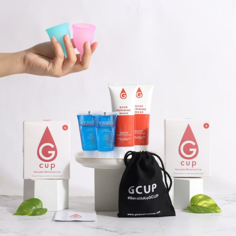 GCUP Girls Menstrual Cup + Feminine Wash + Vigel PAKET HEMAT FREE LUBRICANT 5 ML